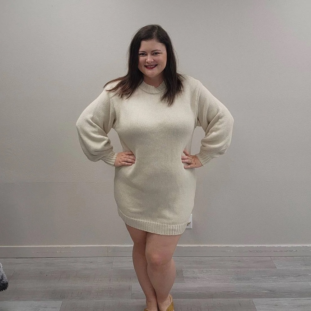Princess Polly Cream Knit Mini Dress - Size L